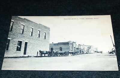 Main Street, Second Ave, Bertha Minnesota Vintage Postcard