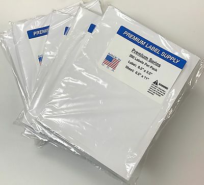 1000 Premium 8.5" X 5.5" Half Sheet Self Adhesive Shipping Labels -pls Brand-