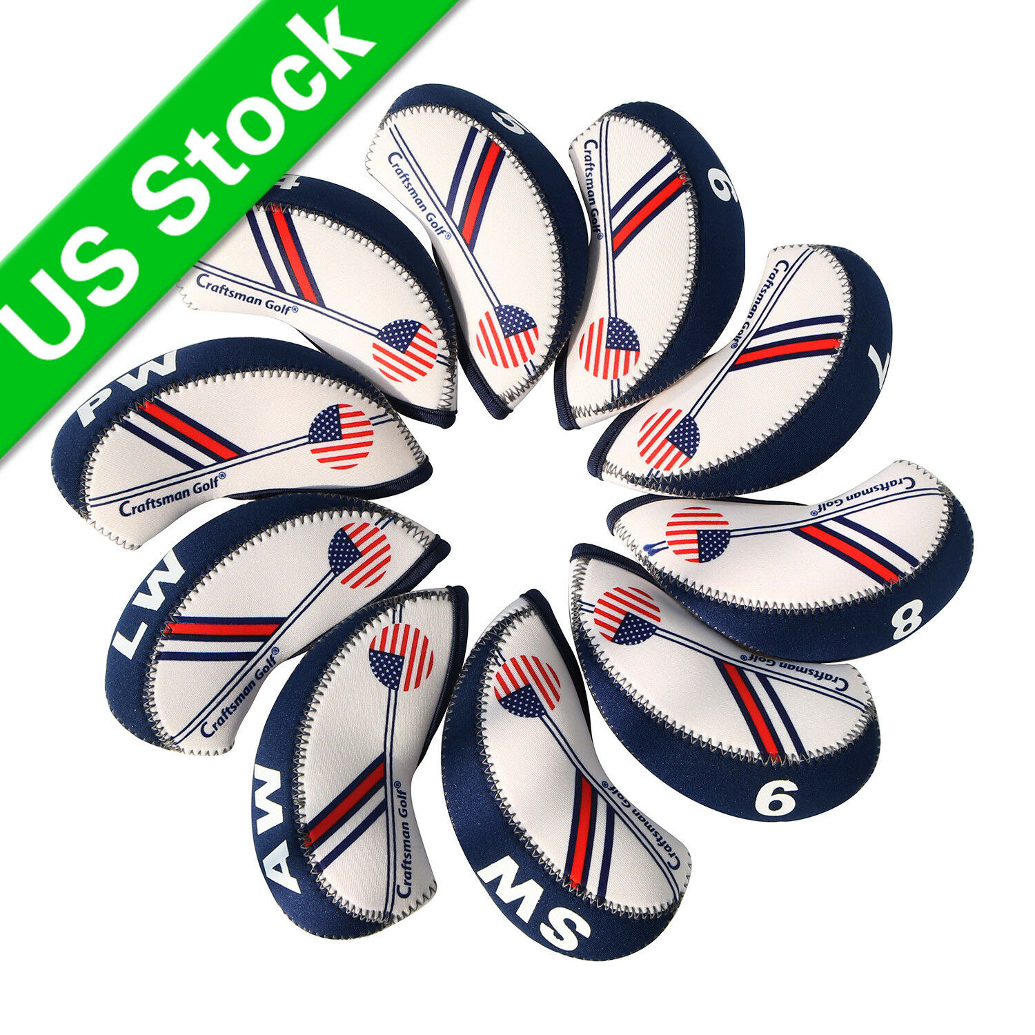 Usa Flag Golf Iron Head Covers Headcovers Club Protection For Callaway Titleist