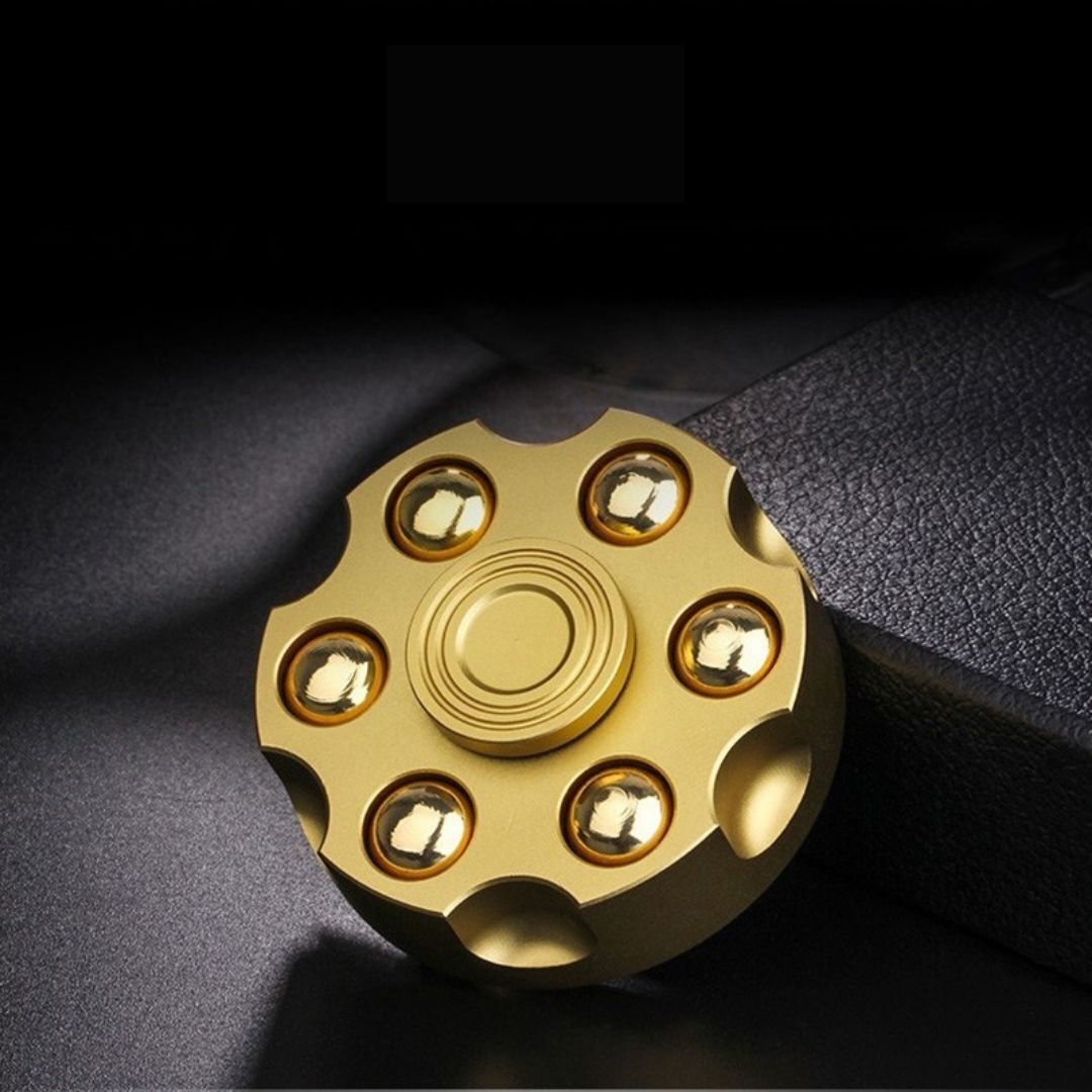 Revolver Bullet Fidget Hand Spinner Pure Brass Metal Toy Anxiety Stress Relief