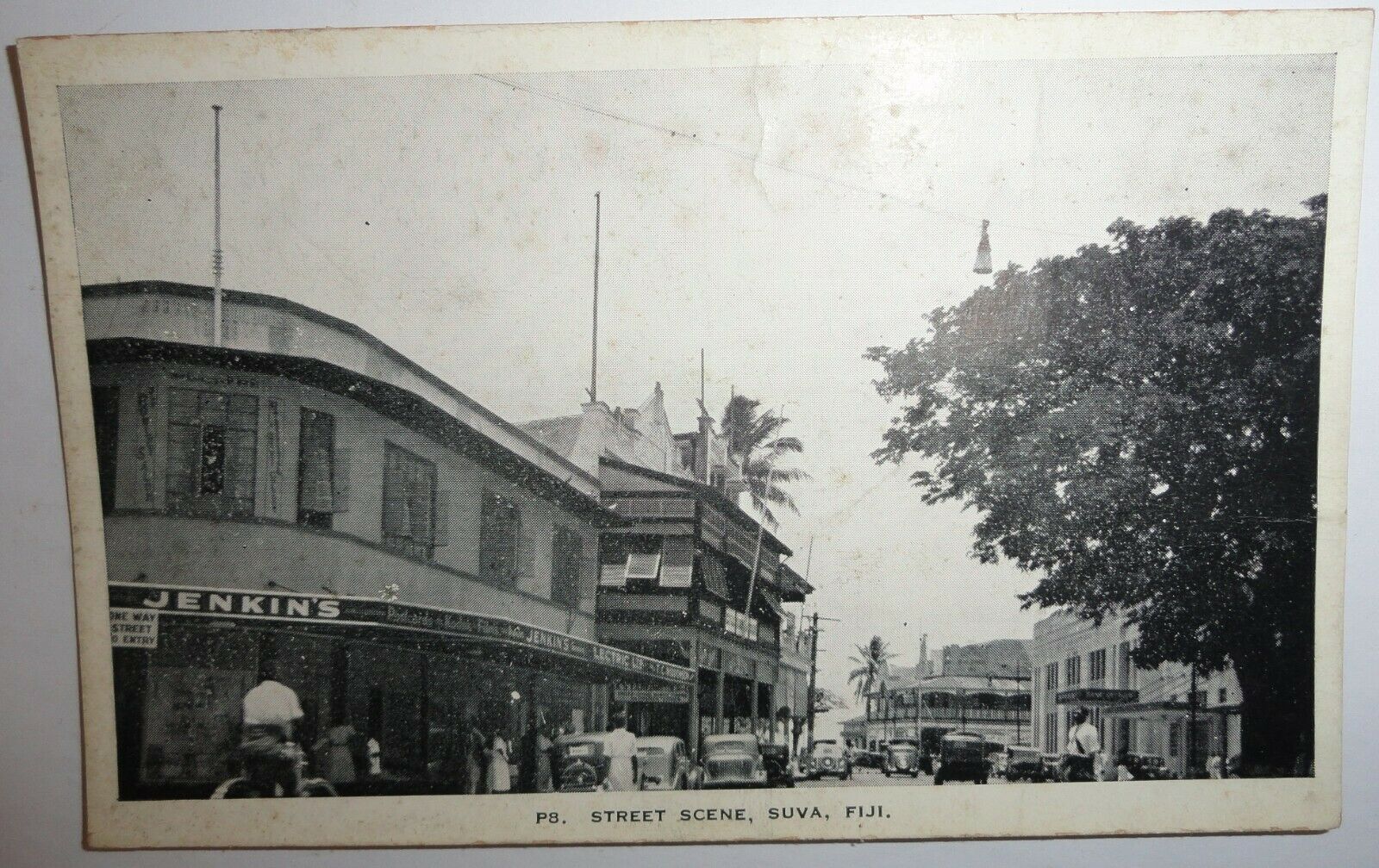Vintage Postcard - Street Scene - Suva Fiji - Jenkins Store - Unposted